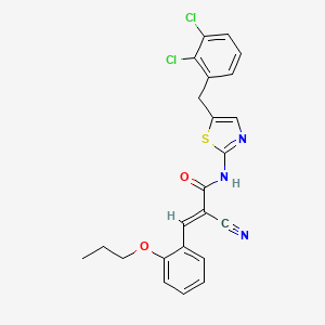 molecular formula C23H19Cl2N3O2S B7730559 (2E)-2-cyano-N-[5-(2,3-dichlorobenzyl)-1,3-thiazol-2-yl]-3-(2-propoxyphenyl)prop-2-enamide 