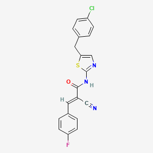 molecular formula C20H13ClFN3OS B7730567 (2E)-N-[5-(4-chlorobenzyl)-1,3-thiazol-2-yl]-2-cyano-3-(4-fluorophenyl)prop-2-enamide 