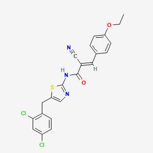 molecular formula C22H17Cl2N3O2S B7730579 (2E)-2-cyano-N-[5-(2,4-dichlorobenzyl)-1,3-thiazol-2-yl]-3-(4-ethoxyphenyl)prop-2-enamide 