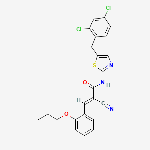molecular formula C23H19Cl2N3O2S B7730586 (2E)-2-cyano-N-[5-(2,4-dichlorobenzyl)-1,3-thiazol-2-yl]-3-(2-propoxyphenyl)prop-2-enamide 