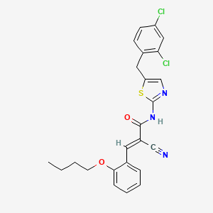 molecular formula C24H21Cl2N3O2S B7730588 (2E)-3-(2-butoxyphenyl)-2-cyano-N-[5-(2,4-dichlorobenzyl)-1,3-thiazol-2-yl]prop-2-enamide 