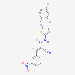 molecular formula C20H12Cl2N4O3S B7730592 (2E)-2-cyano-N-[5-(2,4-dichlorobenzyl)-1,3-thiazol-2-yl]-3-(3-nitrophenyl)prop-2-enamide 