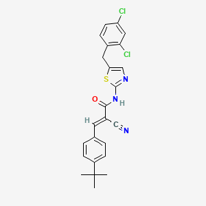 molecular formula C24H21Cl2N3OS B7730614 (2E)-3-(4-tert-butylphenyl)-2-cyano-N-[5-(2,4-dichlorobenzyl)-1,3-thiazol-2-yl]prop-2-enamide 