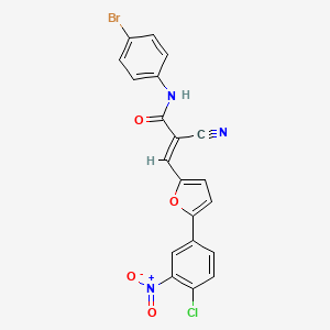 molecular formula C20H11BrClN3O4 B7730633 (2E)-N-(4-bromophenyl)-3-[5-(4-chloro-3-nitrophenyl)furan-2-yl]-2-cyanoprop-2-enamide 