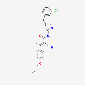 molecular formula C24H22ClN3O2S B7730638 (2E)-3-(4-butoxyphenyl)-N-[5-(3-chlorobenzyl)-1,3-thiazol-2-yl]-2-cyanoprop-2-enamide 