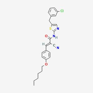 (2E)-N-[5-(3-chlorobenzyl)-1,3-thiazol-2-yl]-2-cyano-3-[4-(hexyloxy)phenyl]prop-2-enamide