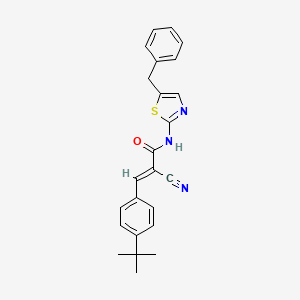molecular formula C24H23N3OS B7730651 (2E)-N-(5-benzyl-1,3-thiazol-2-yl)-3-(4-tert-butylphenyl)-2-cyanoprop-2-enamide 
