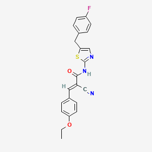 molecular formula C22H18FN3O2S B7730659 (2E)-2-cyano-3-(4-ethoxyphenyl)-N-[5-(4-fluorobenzyl)-1,3-thiazol-2-yl]prop-2-enamide 