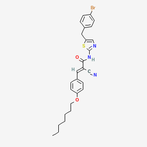 molecular formula C27H28BrN3O2S B7730660 (E)-N-[5-[(4-bromophenyl)methyl]-1,3-thiazol-2-yl]-2-cyano-3-(4-heptoxyphenyl)prop-2-enamide 