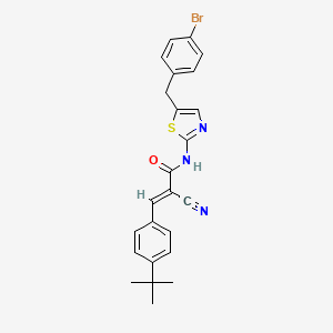 molecular formula C24H22BrN3OS B7730668 (2E)-N-[5-(4-bromobenzyl)-1,3-thiazol-2-yl]-3-(4-tert-butylphenyl)-2-cyanoprop-2-enamide 