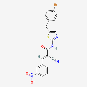 molecular formula C20H13BrN4O3S B7730687 (2E)-N-[5-(4-bromobenzyl)-1,3-thiazol-2-yl]-2-cyano-3-(3-nitrophenyl)prop-2-enamide 
