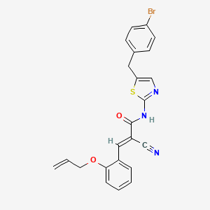 molecular formula C23H18BrN3O2S B7730691 (2E)-N-[5-(4-bromobenzyl)-1,3-thiazol-2-yl]-2-cyano-3-[2-(prop-2-en-1-yloxy)phenyl]prop-2-enamide 