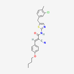 molecular formula C25H24ClN3O2S B7730717 (2E)-3-(4-butoxyphenyl)-N-[5-(3-chloro-4-methylbenzyl)-1,3-thiazol-2-yl]-2-cyanoprop-2-enamide 