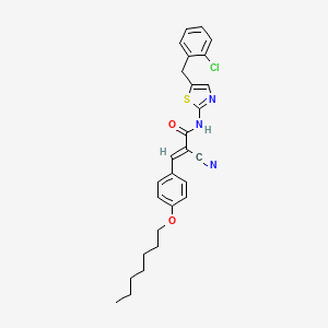 molecular formula C27H28ClN3O2S B7730720 (2E)-N-[5-(2-chlorobenzyl)-1,3-thiazol-2-yl]-2-cyano-3-[4-(heptyloxy)phenyl]prop-2-enamide 