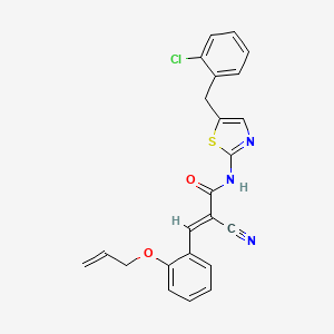 molecular formula C23H18ClN3O2S B7730727 (2E)-N-[5-(2-chlorobenzyl)-1,3-thiazol-2-yl]-2-cyano-3-[2-(prop-2-en-1-yloxy)phenyl]prop-2-enamide 