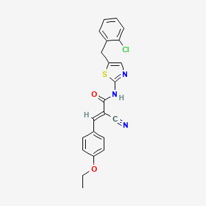 molecular formula C22H18ClN3O2S B7730743 (2E)-N-[5-(2-chlorobenzyl)-1,3-thiazol-2-yl]-2-cyano-3-(4-ethoxyphenyl)prop-2-enamide 