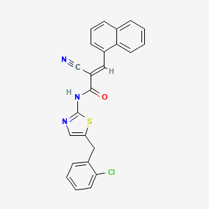 molecular formula C24H16ClN3OS B7730757 (2E)-N-[5-(2-chlorobenzyl)-1,3-thiazol-2-yl]-2-cyano-3-(naphthalen-1-yl)prop-2-enamide 