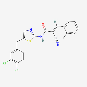 molecular formula C21H15Cl2N3OS B7730765 (2E)-2-cyano-N-[5-(3,4-dichlorobenzyl)-1,3-thiazol-2-yl]-3-(2-methylphenyl)prop-2-enamide 