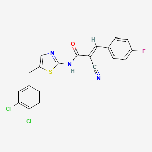 molecular formula C20H12Cl2FN3OS B7730766 (2E)-2-cyano-N-[5-(3,4-dichlorobenzyl)-1,3-thiazol-2-yl]-3-(4-fluorophenyl)prop-2-enamide 