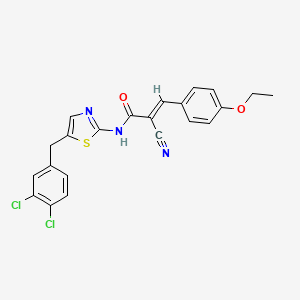 molecular formula C22H17Cl2N3O2S B7730775 (2E)-2-cyano-N-[5-(3,4-dichlorobenzyl)-1,3-thiazol-2-yl]-3-(4-ethoxyphenyl)prop-2-enamide 