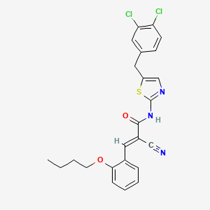 molecular formula C24H21Cl2N3O2S B7730781 (2E)-3-(2-butoxyphenyl)-2-cyano-N-[5-(3,4-dichlorobenzyl)-1,3-thiazol-2-yl]prop-2-enamide 