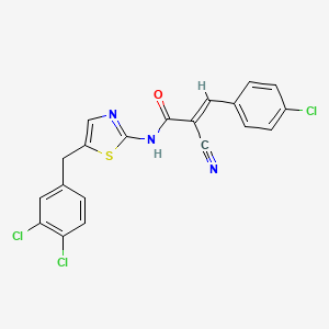 molecular formula C20H12Cl3N3OS B7730788 (2E)-3-(4-chlorophenyl)-2-cyano-N-[5-(3,4-dichlorobenzyl)-1,3-thiazol-2-yl]prop-2-enamide 