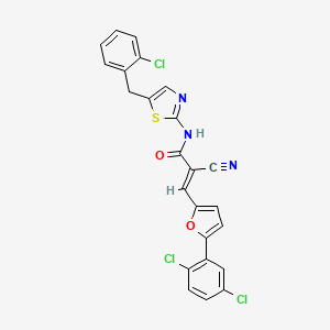 molecular formula C24H14Cl3N3O2S B7730837 (2E)-N-[5-(2-chlorobenzyl)-1,3-thiazol-2-yl]-2-cyano-3-[5-(2,5-dichlorophenyl)furan-2-yl]prop-2-enamide 