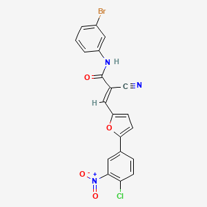 molecular formula C20H11BrClN3O4 B7730845 (2E)-N-(3-bromophenyl)-3-[5-(4-chloro-3-nitrophenyl)furan-2-yl]-2-cyanoprop-2-enamide 