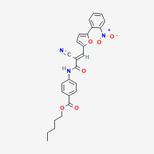molecular formula C26H23N3O6 B7730849 pentyl 4-({(2E)-2-cyano-3-[5-(2-nitrophenyl)furan-2-yl]prop-2-enoyl}amino)benzoate 