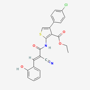 molecular formula C23H17ClN2O4S B7730871 ethyl 4-(4-chlorophenyl)-2-{[(2E)-2-cyano-3-(2-hydroxyphenyl)prop-2-enoyl]amino}thiophene-3-carboxylate 
