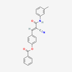 molecular formula C24H18N2O3 B7730876 4-{(1E)-2-cyano-3-[(3-methylphenyl)amino]-3-oxoprop-1-en-1-yl}phenyl benzoate 