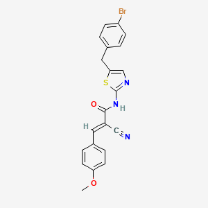 molecular formula C21H16BrN3O2S B7730891 (2E)-N-[5-(4-bromobenzyl)-1,3-thiazol-2-yl]-2-cyano-3-(4-methoxyphenyl)prop-2-enamide 