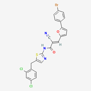 molecular formula C24H14BrCl2N3O2S B7730901 (2E)-3-[5-(4-bromophenyl)furan-2-yl]-2-cyano-N-[5-(2,4-dichlorobenzyl)-1,3-thiazol-2-yl]prop-2-enamide 