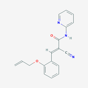 molecular formula C18H15N3O2 B7730914 (2E)-2-cyano-3-[2-(prop-2-en-1-yloxy)phenyl]-N-(pyridin-2-yl)prop-2-enamide 