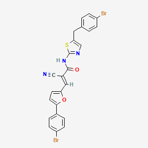 molecular formula C24H15Br2N3O2S B7730954 (2E)-N-[5-(4-bromobenzyl)-1,3-thiazol-2-yl]-3-[5-(4-bromophenyl)furan-2-yl]-2-cyanoprop-2-enamide 