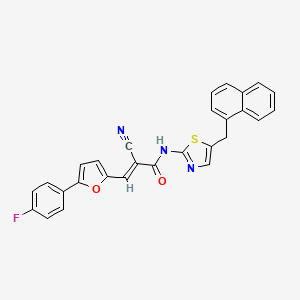 molecular formula C28H18FN3O2S B7730967 (2E)-2-cyano-3-[5-(4-fluorophenyl)furan-2-yl]-N-[5-(naphthalen-1-ylmethyl)-1,3-thiazol-2-yl]prop-2-enamide 