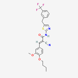 (E)-3-(4-butoxy-3-methoxyphenyl)-2-cyano-N-[5-[[3-(trifluoromethyl)phenyl]methyl]-1,3-thiazol-2-yl]prop-2-enamide