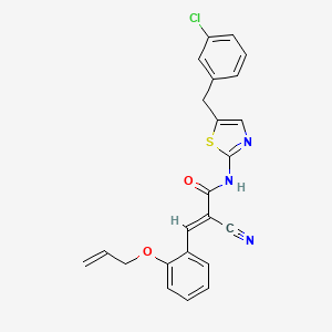 molecular formula C23H18ClN3O2S B7730976 (2E)-N-[5-(3-chlorobenzyl)-1,3-thiazol-2-yl]-2-cyano-3-[2-(prop-2-en-1-yloxy)phenyl]prop-2-enamide 