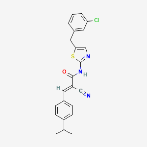 molecular formula C23H20ClN3OS B7730983 (2E)-N-[5-(3-chlorobenzyl)-1,3-thiazol-2-yl]-2-cyano-3-[4-(propan-2-yl)phenyl]prop-2-enamide 