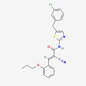 molecular formula C23H20ClN3O2S B7730984 (2E)-N-[5-(3-chlorobenzyl)-1,3-thiazol-2-yl]-2-cyano-3-(2-propoxyphenyl)prop-2-enamide 