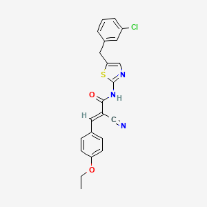 molecular formula C22H18ClN3O2S B7730985 (2E)-N-[5-(3-chlorobenzyl)-1,3-thiazol-2-yl]-2-cyano-3-(4-ethoxyphenyl)prop-2-enamide 
