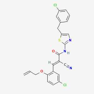 molecular formula C23H17Cl2N3O2S B7730994 (2E)-N-[5-(3-chlorobenzyl)-1,3-thiazol-2-yl]-3-[5-chloro-2-(prop-2-en-1-yloxy)phenyl]-2-cyanoprop-2-enamide 
