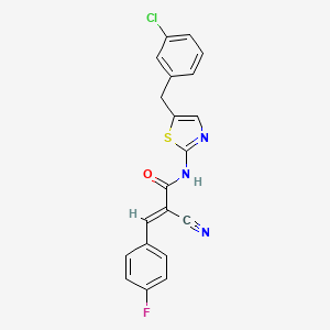 molecular formula C20H13ClFN3OS B7730999 (2E)-N-[5-(3-chlorobenzyl)-1,3-thiazol-2-yl]-2-cyano-3-(4-fluorophenyl)prop-2-enamide 