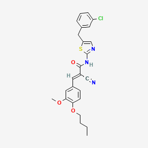 molecular formula C25H24ClN3O3S B7731003 (2E)-3-(4-butoxy-3-methoxyphenyl)-N-[5-(3-chlorobenzyl)-1,3-thiazol-2-yl]-2-cyanoprop-2-enamide 