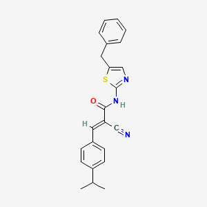 molecular formula C23H21N3OS B7731004 (2E)-N-(5-benzyl-1,3-thiazol-2-yl)-2-cyano-3-[4-(propan-2-yl)phenyl]prop-2-enamide 