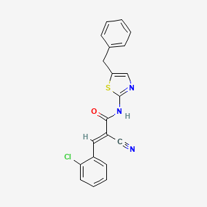 molecular formula C20H14ClN3OS B7731020 (2E)-N-(5-benzyl-1,3-thiazol-2-yl)-3-(2-chlorophenyl)-2-cyanoprop-2-enamide 