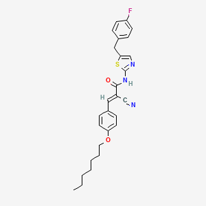 molecular formula C27H28FN3O2S B7731027 (2E)-2-cyano-N-[5-(4-fluorobenzyl)-1,3-thiazol-2-yl]-3-[4-(heptyloxy)phenyl]prop-2-enamide 