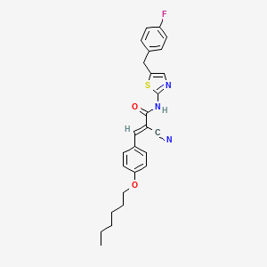 molecular formula C26H26FN3O2S B7731033 (2E)-2-cyano-N-[5-(4-fluorobenzyl)-1,3-thiazol-2-yl]-3-[4-(hexyloxy)phenyl]prop-2-enamide 