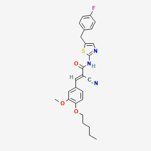molecular formula C26H26FN3O3S B7731046 (2E)-2-cyano-N-[5-(4-fluorobenzyl)-1,3-thiazol-2-yl]-3-[3-methoxy-4-(pentyloxy)phenyl]prop-2-enamide 