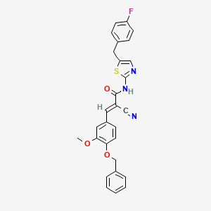 molecular formula C28H22FN3O3S B7731047 (2E)-3-[4-(benzyloxy)-3-methoxyphenyl]-2-cyano-N-[5-(4-fluorobenzyl)-1,3-thiazol-2-yl]prop-2-enamide 